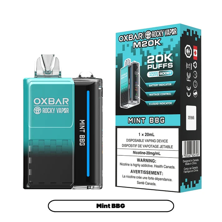 oxbar zero nicotine vape M20K FRESH MINT Style:GUMMY DROP Raz Candy Cane Vape PO1821
